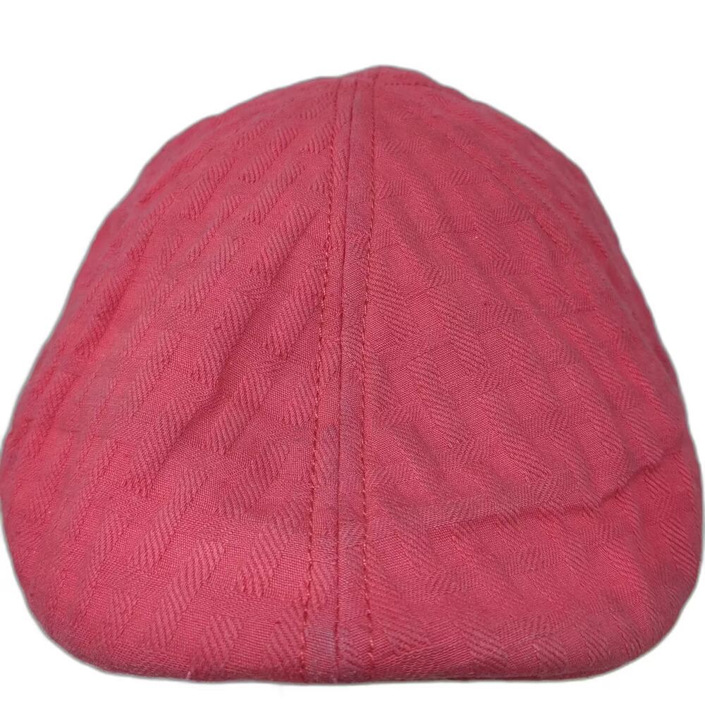 The Hatter Company Newsboy Cap Pink OS Plaid Lining Textured Basketweave Hat